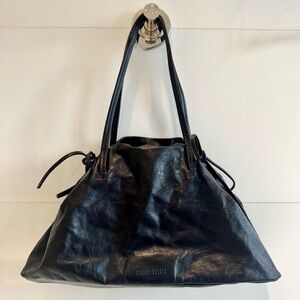 Black Leather Miu Miu Handbag